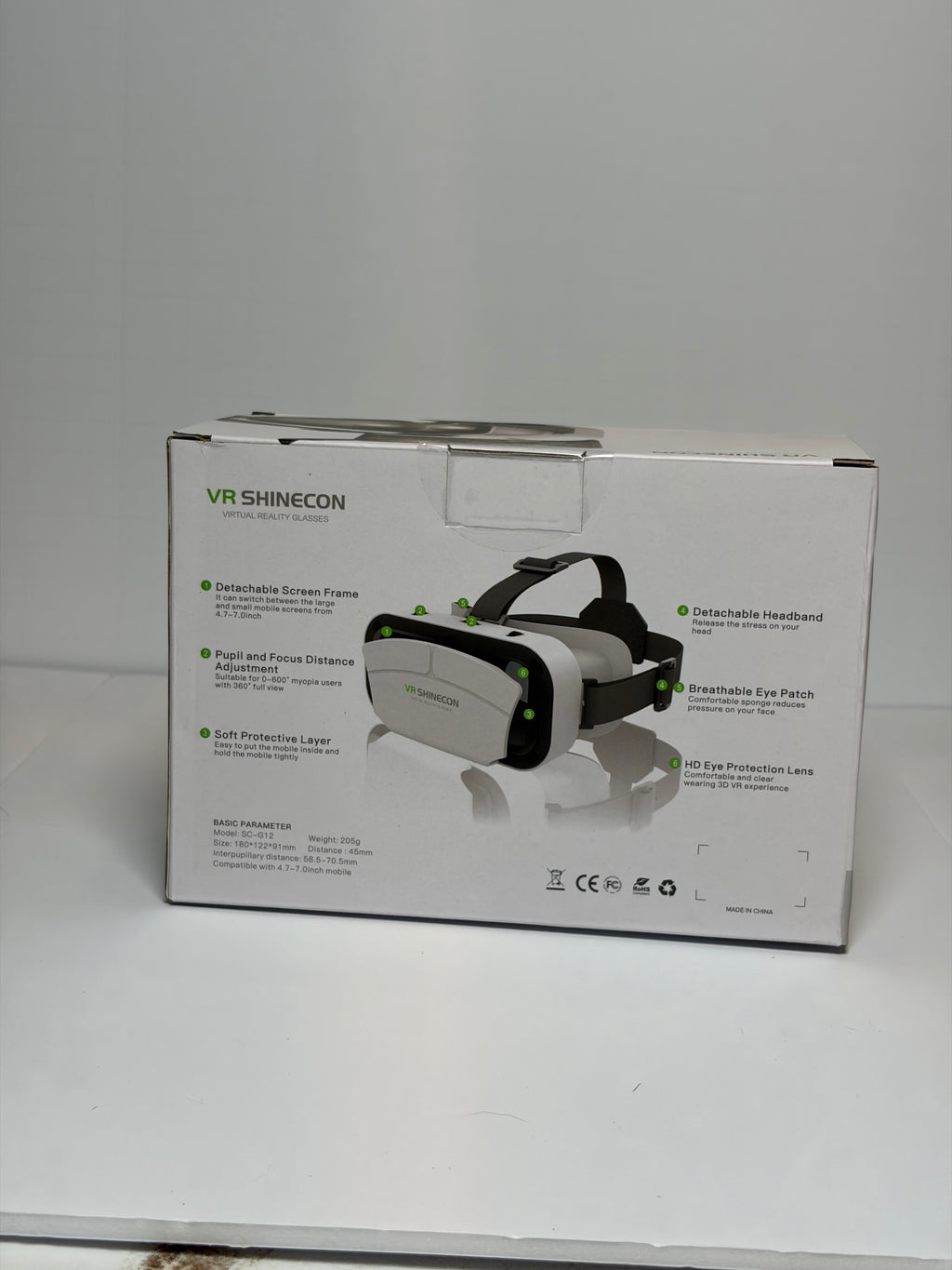 VR Shinecon SC-G12 Virtual Reality Glasses VR Headset Smartphone Compatible New Boxed